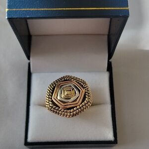 Barse Abstract Gold Tone Statement Ring